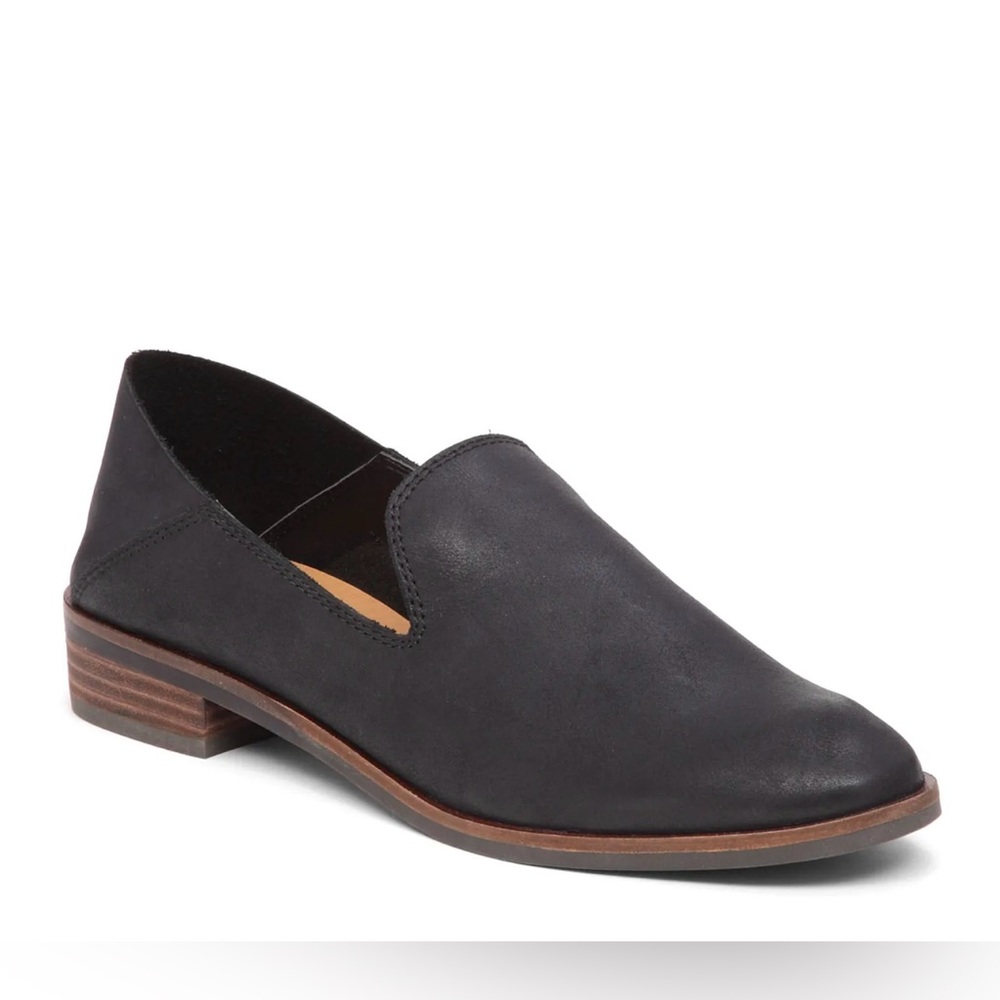 NEW Lucky Brand Women’s Cahill Flats Leather Loafers Casual Dress Shoes Black 12